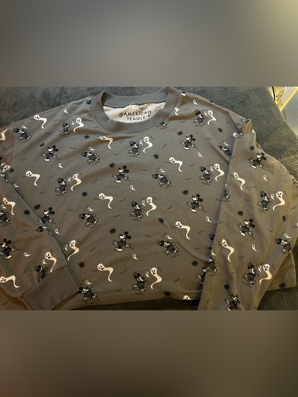 American Eagle Outfitters crop sweater Mickey & Ghost Disney The Halloween Shop